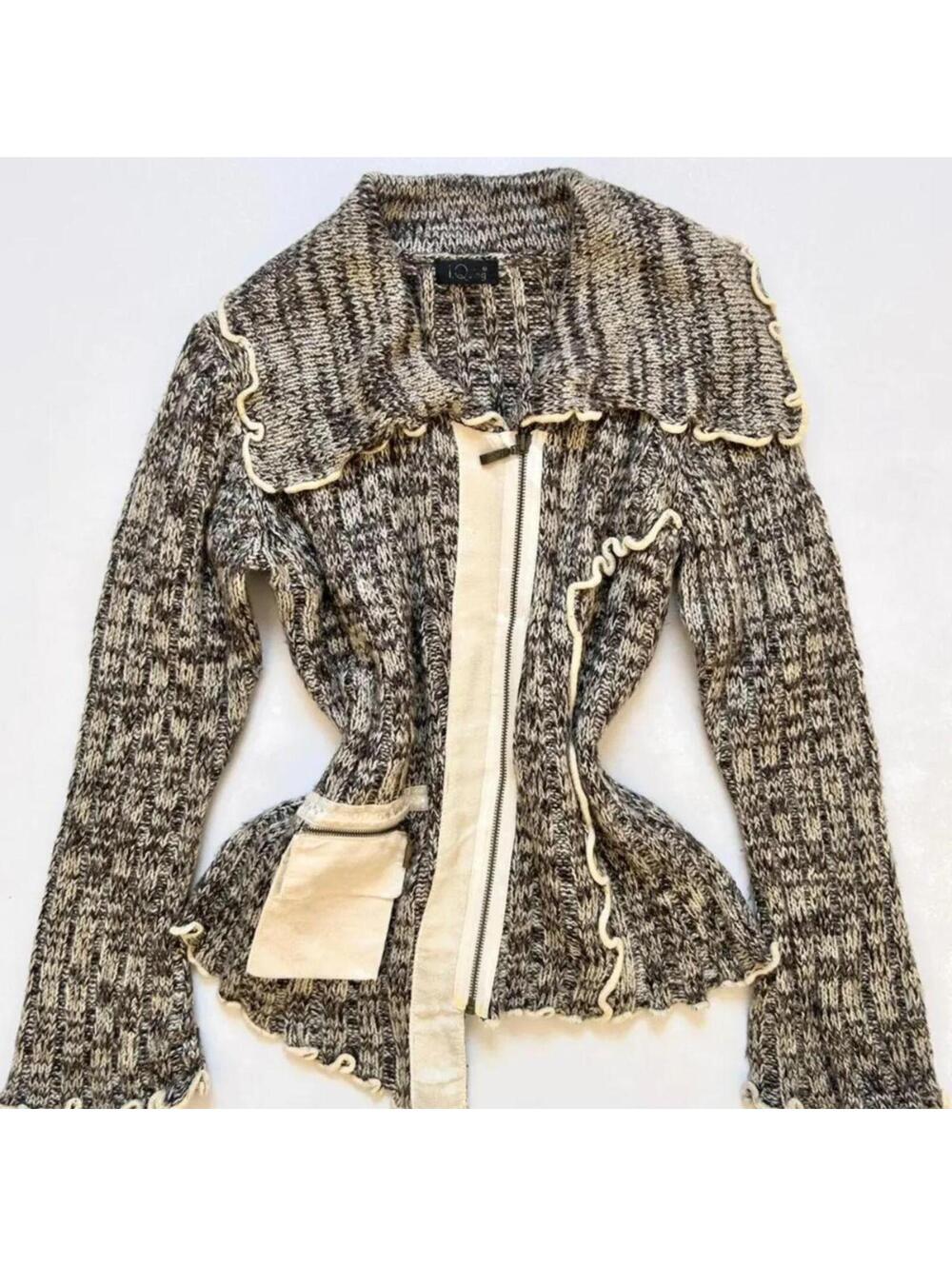 asymmetrical tweed moto-style jacket